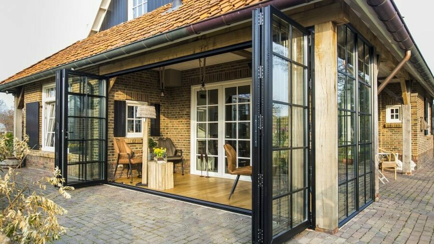 Glazen schuifpui serre aanbouw aluminium - Lensink Kozijnen