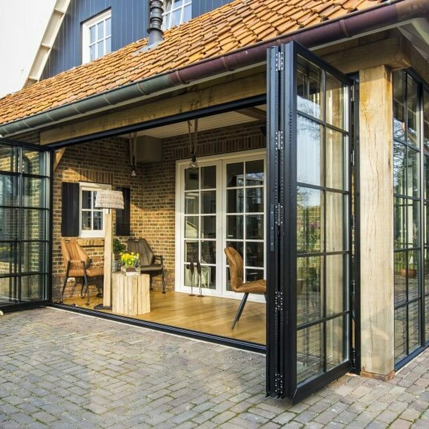 Side 03 Glazen schuifpui serre aanbouw aluminium